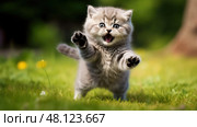 purr cat gray ai generated. Стоковое AI-изображение, AI-художник Vectorwin / Фотобанк Лори
