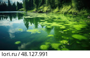 still blue green algae ai generated. Стоковое AI-изображение, AI-художник Vectorwin / Фотобанк Лори