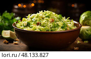 vegetable chopped brussel sprouts ai generated. Стоковое AI-изображение, AI-художник Vectorwin / Фотобанк Лори