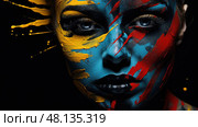 shadow dark face ai generated. Стоковое AI-изображение, AI-художник Vectorwin / Фотобанк Лори