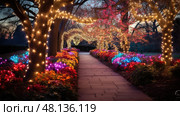 led outdoor lights ai generated. Стоковое AI-изображение, AI-художник Vectorwin / Фотобанк Лори