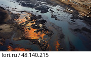 pollution oil and gas site ai generated. Стоковое AI-изображение, AI-художник Vectorwin / Фотобанк Лори