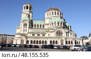 Patriarchal cathedral of St. Alexander Nevsky at day. Sofia. Republic of Bulgaria. Редакционное видео, видеограф Яков Филимонов / Фотобанк Лори