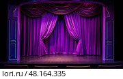 curtains purple theater ai generated. Стоковое AI-изображение, AI-художник Vectorwin / Фотобанк Лори