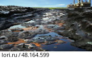 spills oil and gas site ai generated. Стоковое AI-изображение, AI-художник Vectorwin / Фотобанк Лори