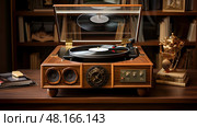 gramophone vintage technology ai generated. Стоковое AI-изображение, AI-художник Vectorwin / Фотобанк Лори