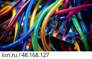 fiber it cables ai generated. Стоковое AI-изображение, AI-художник Vectorwin / Фотобанк Лори