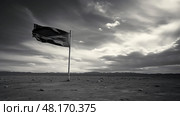 desolate black and grey flag ai generated. Стоковое AI-изображение, AI-художник Vectorwin / Фотобанк Лори