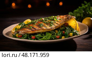 recipe golden pompano ai generated. Стоковое AI-изображение, AI-художник Vectorwin / Фотобанк Лори