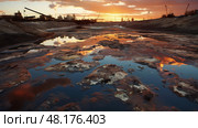 extraction oil and gas site ai generated. Стоковое AI-изображение, AI-художник Vectorwin / Фотобанк Лори