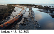 rupture crude oil pipeline ai generated. Стоковое AI-изображение, AI-художник Vectorwin / Фотобанк Лори