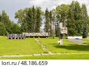 Вид на мемориальный комплекс «Лемболовская твердыня» в солнечный день (2020 год). Редакционное фото, фотограф Сергей Комаров / Фотобанк Лори