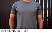 sof dark grey t shirt ai generated. Стоковое AI-изображение, AI-художник Vectorwin / Фотобанк Лори