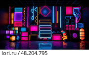 8s light tech background ai generated. Стоковое AI-изображение, AI-художник Vectorwin / Фотобанк Лори