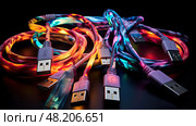 cable usb cables ai generated. Стоковое AI-изображение, AI-художник Vectorwin / Фотобанк Лори