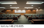 dimmed lecture hall lighting ai generated. Стоковое AI-изображение, AI-художник Vectorwin / Фотобанк Лори
