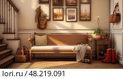 inviting foyer interior ai generated. Стоковое AI-изображение, AI-художник Vectorwin / Фотобанк Лори