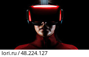 virtual red and black technology ai generated. Стоковое AI-изображение, AI-художник Vectorwin / Фотобанк Лори