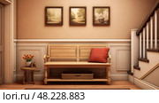 warm foyer interior ai generated. Стоковое AI-изображение, AI-художник Vectorwin / Фотобанк Лори