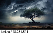 resilience dark clouds monsoon ai generated. Стоковое AI-изображение, AI-художник Vectorwin / Фотобанк Лори