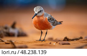 sandpiper red knot bird ai generated. Стоковое AI-изображение, AI-художник Vectorwin / Фотобанк Лори