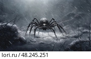 venomous spider black widow ai generated. Стоковое AI-изображение, AI-художник Vectorwin / Фотобанк Лори