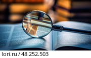 readable glass magnifying transparent ai generated. Стоковое AI-изображение, AI-художник Vectorwin / Фотобанк Лори