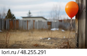 deflated balloons orange ai generated. Стоковое AI-изображение, AI-художник Vectorwin / Фотобанк Лори