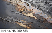 close oil stain concrete ai generated. Стоковое AI-изображение, AI-художник Vectorwin / Фотобанк Лори