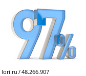 Ninety seven percent on white background. Isolated 3D illustration. Стоковая иллюстрация, иллюстратор Ильин Сергей / Фотобанк Лори