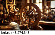 spindle textile equipment ai generated. Стоковое AI-изображение, AI-художник Vectorwin / Фотобанк Лори