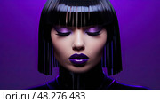 avant purple lipstick ai generated. Стоковое AI-изображение, AI-художник Vectorwin / Фотобанк Лори
