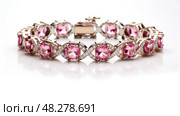 bracelet pink tourmaline ai generated. Стоковое AI-изображение, AI-художник Vectorwin / Фотобанк Лори