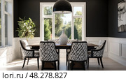 stylish interior design black ai generated. Стоковое AI-изображение, AI-художник Vectorwin / Фотобанк Лори