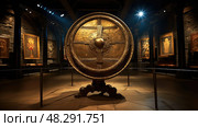 artifacts golden shield ai generated. Стоковое AI-изображение, AI-художник Vectorwin / Фотобанк Лори