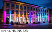 fa?§ade led lighting equipment ai generated. Стоковое AI-изображение, AI-художник Vectorwin / Фотобанк Лори