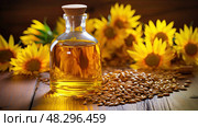 health safflower seed oil ai generated. Стоковое AI-изображение, AI-художник Vectorwin / Фотобанк Лори