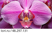 center pink orchid ai generated. Стоковое AI-изображение, AI-художник Vectorwin / Фотобанк Лори