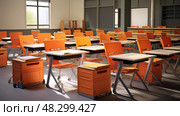 mobile moving desks. Стоковое AI-изображение, AI-художник Vectorwin / Фотобанк Лори