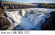 dam energy and water ai generated. Стоковое AI-изображение, AI-художник Vectorwin / Фотобанк Лори