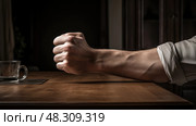 open fist on table ai generated. Стоковое AI-изображение, AI-художник Vectorwin / Фотобанк Лори