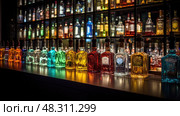 tequila spirits bottles ai generated. Стоковое AI-изображение, AI-художник Vectorwin / Фотобанк Лори