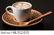 carved coffee stirrer ai generated. Стоковое AI-изображение, AI-художник Vectorwin / Фотобанк Лори