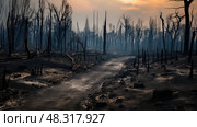 ash fire destruction ai generated. Стоковое AI-изображение, AI-художник Vectorwin / Фотобанк Лори