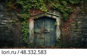 chilling spooky door ai generated. Стоковое AI-изображение, AI-художник Vectorwin / Фотобанк Лори