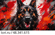 breed black german shepard ai generated. Стоковое AI-изображение, AI-художник Vectorwin / Фотобанк Лори