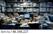 disarray cluttered office ai generated. Стоковое AI-изображение, AI-художник Vectorwin / Фотобанк Лори