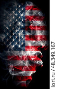 Smoking American Flag. Generative AI. Стоковое AI-изображение, AI-художник Roman Zavorotny / Фотобанк Лори