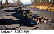 unsafe bad road ai generated. Стоковое AI-изображение, AI-художник Vectorwin / Фотобанк Лори
