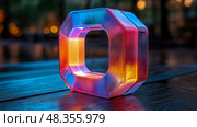 Prismatic Octagon: Play of light on a reflective surface. Стоковое AI-изображение, AI-художник Данила Большаков / Фотобанк Лори